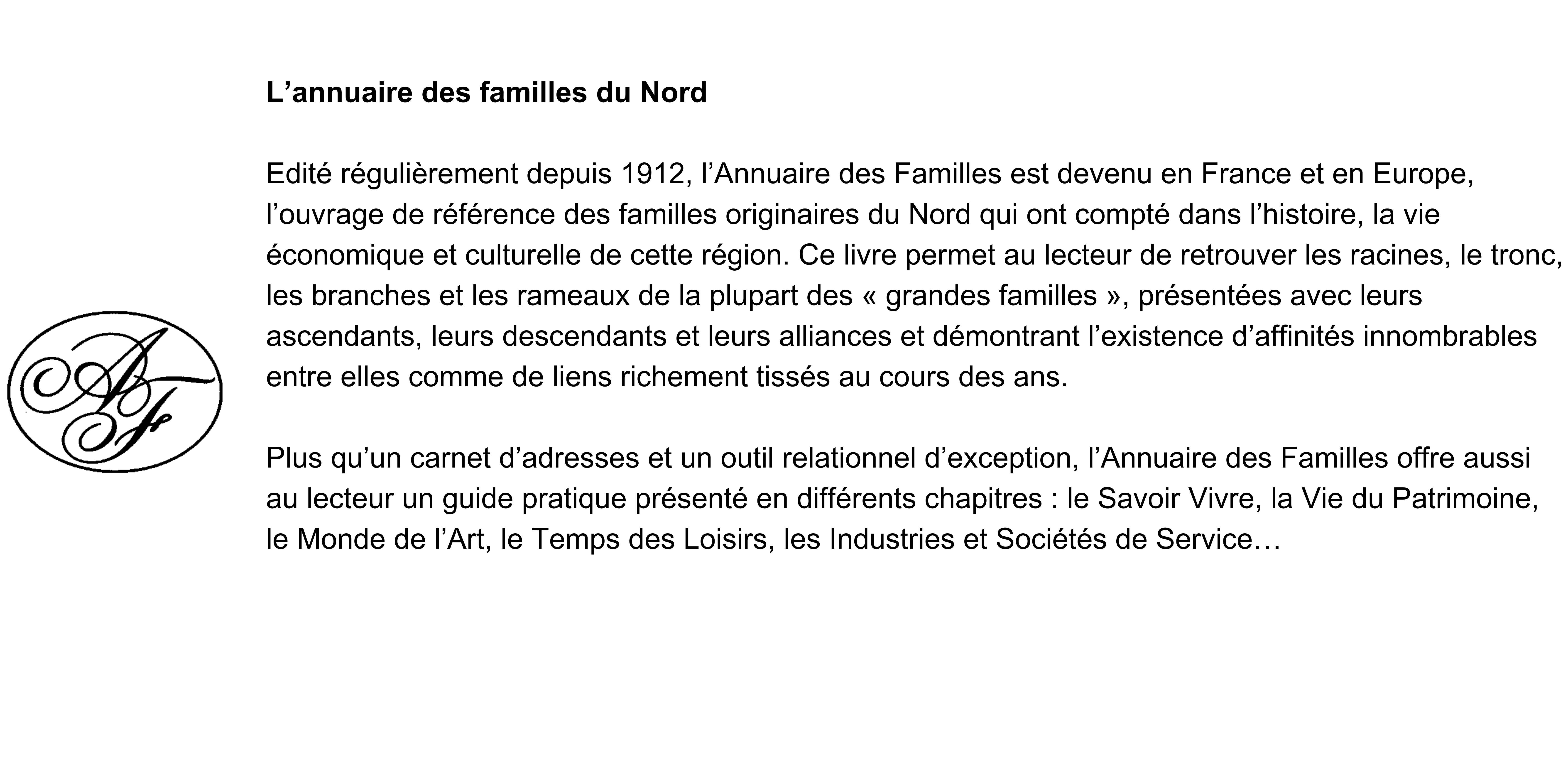 L'annuaire des familles du Nord