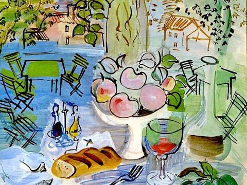 Raoul Dufy (1877-1953)  Nature morte au verre et à la carafe Collection Privée