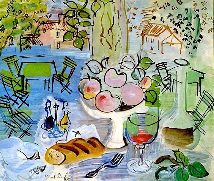 Raoul Dufy (1877-1953)  Nature morte au verre et à la carafe Collection Privée