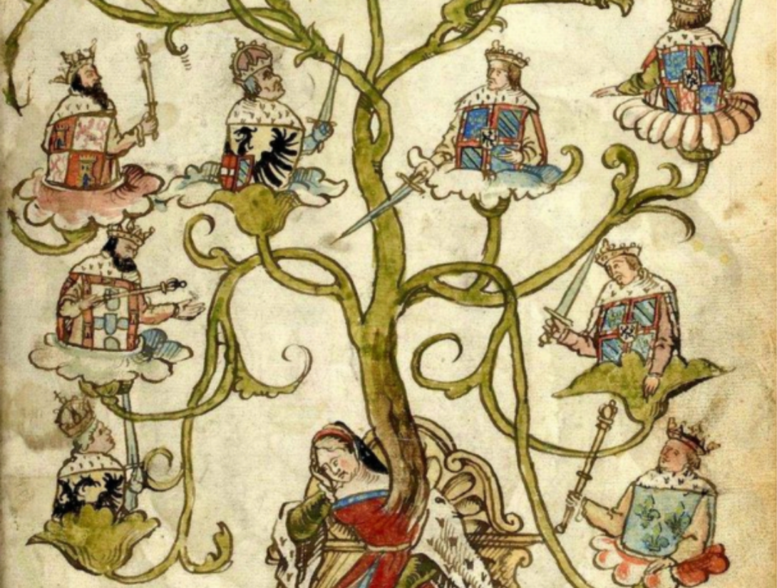 «L'arbre de noblesse» (f°57r) -- «Traité de blason et recueil d'armoiries, composés [probablement] par Noël Le Boucq, de Valenciennes», BNF